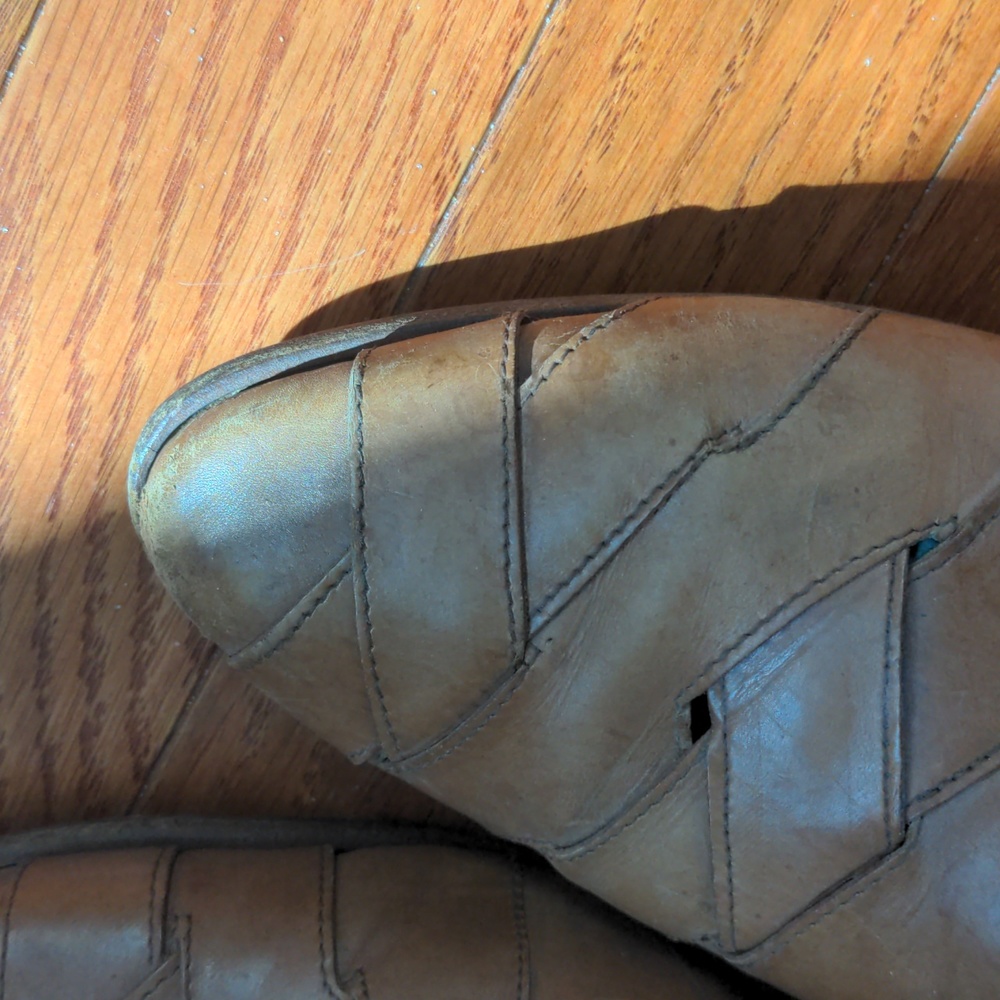 Vintage Made in Italy Woven Leather Flats - Picture 6 of 10